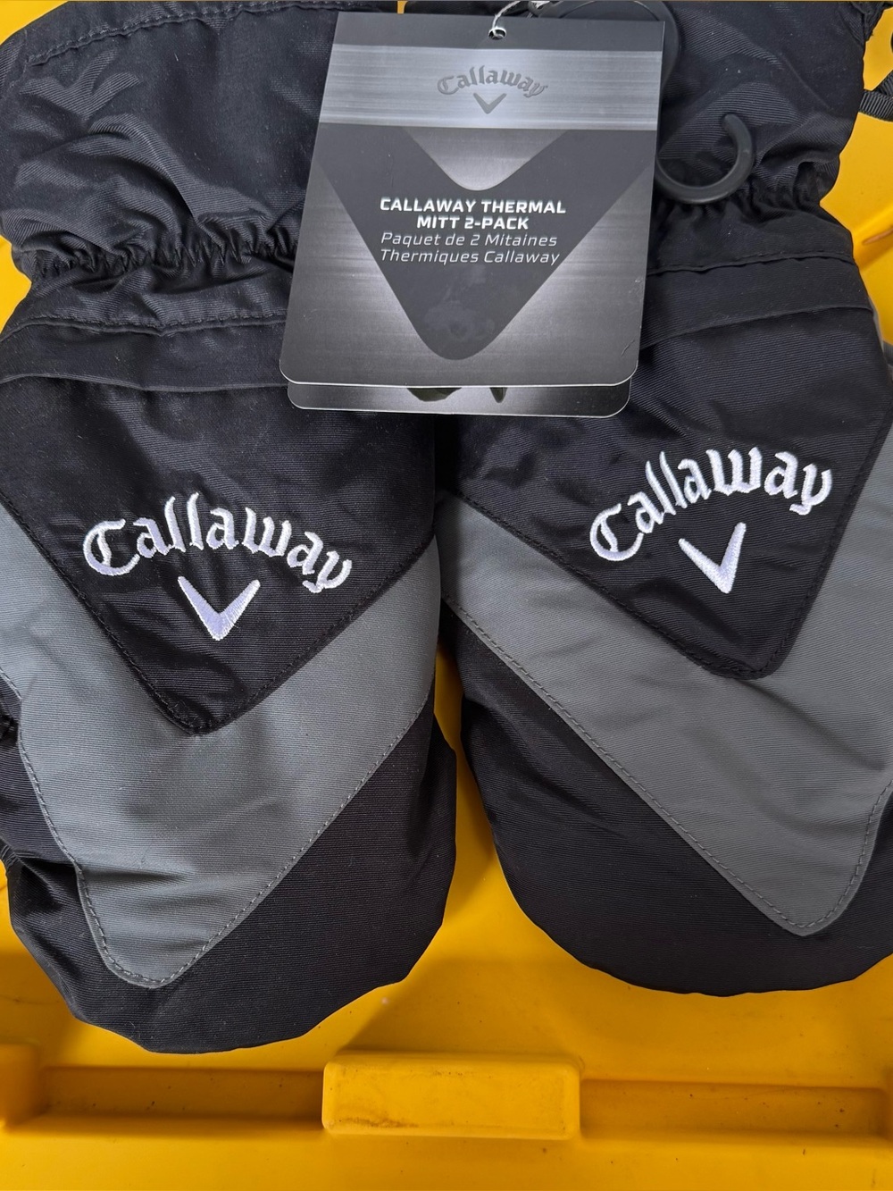 Callaway Thermal Mitts 2 Pack One Size Black Gray Golf Fleece Winter . Bin 8 # 8